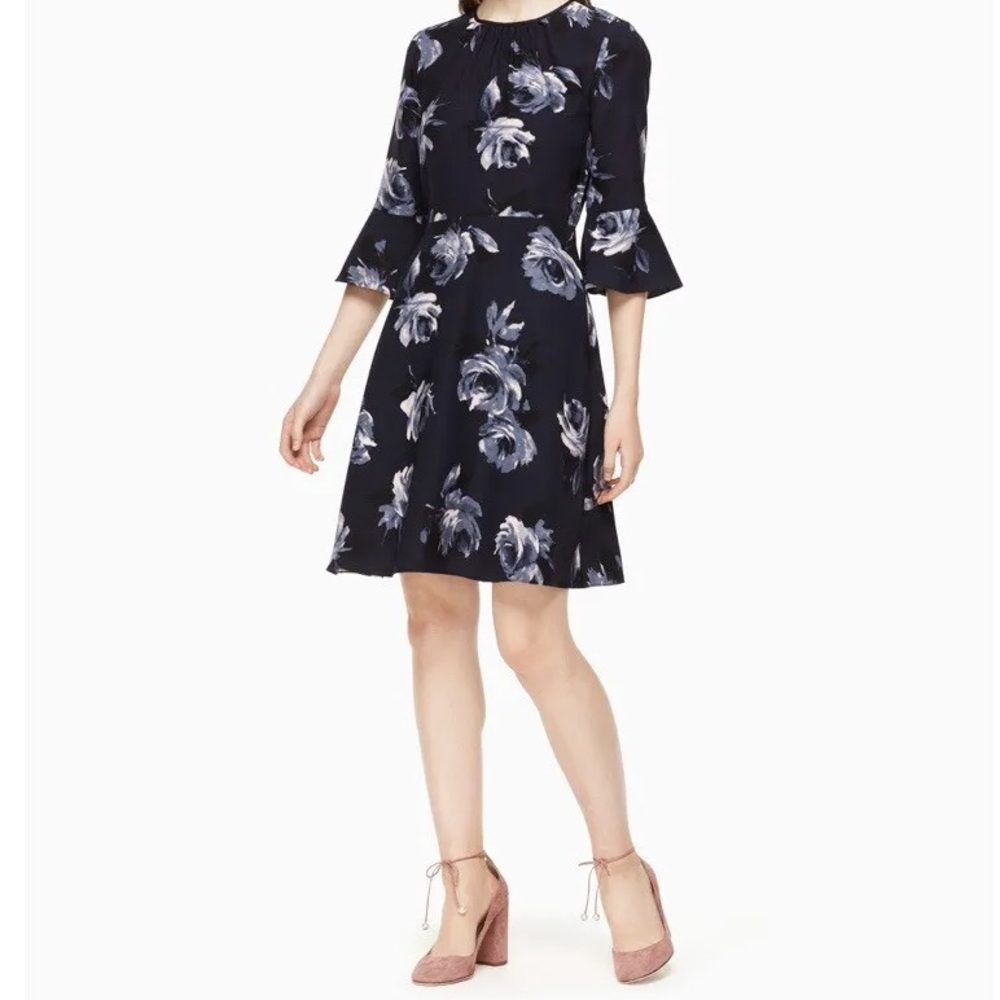 Kate Spade Night Rose Navy Floral Dress